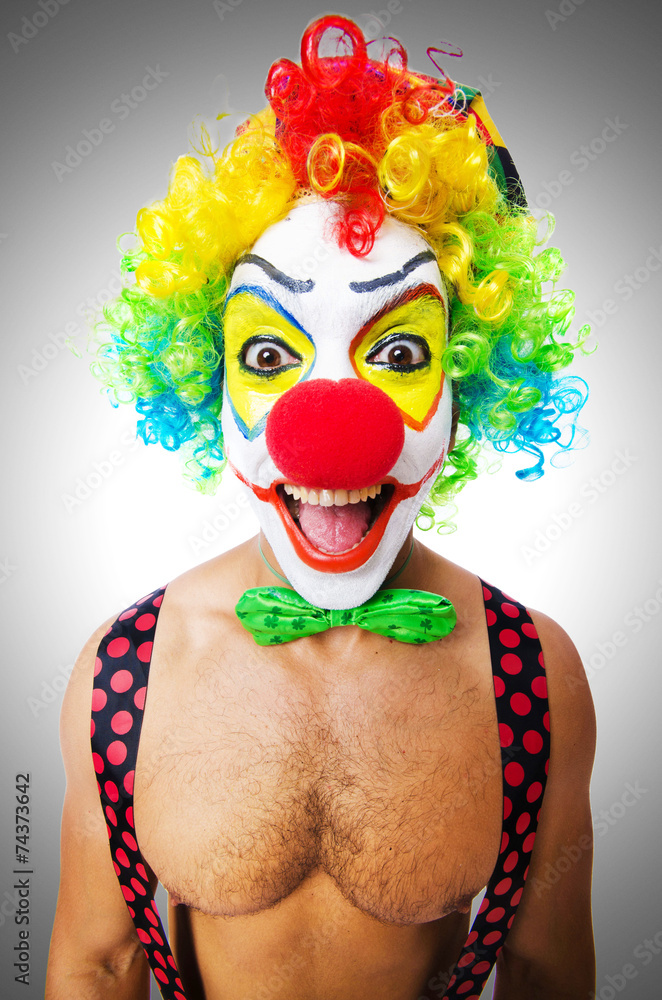 Funny clown isolated on white