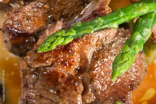 stew served with asparagus