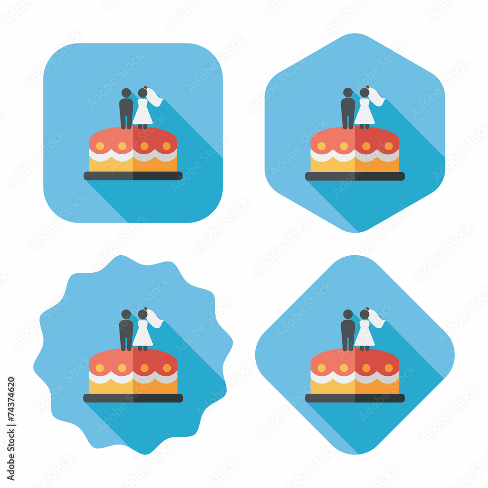 wedding cake flat icon with long shadow,eps10 wedding cake flat icon with long shadow,eps10