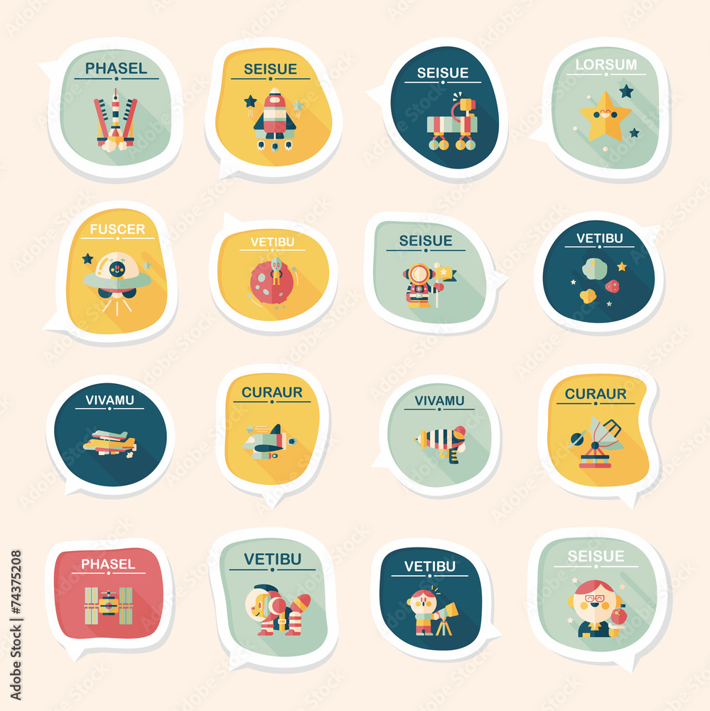 Space speech bubble flat design background set, eps10 Space speech bubble flat design background set, eps10