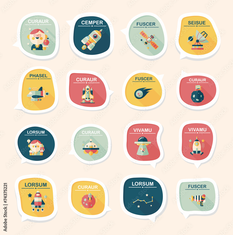 Space speech bubble flat design background set, eps10 Space speech bubble flat design background set, eps10