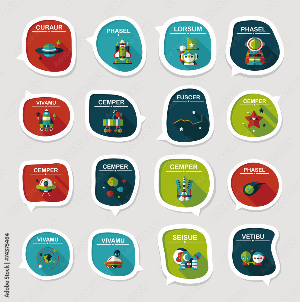 Space speech bubble flat design background set, eps10 Space speech bubble flat design background set, eps10