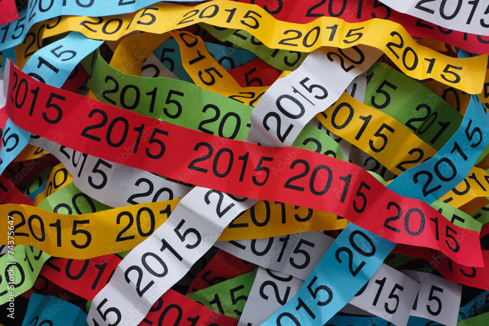 Year 2015 colorful paper background