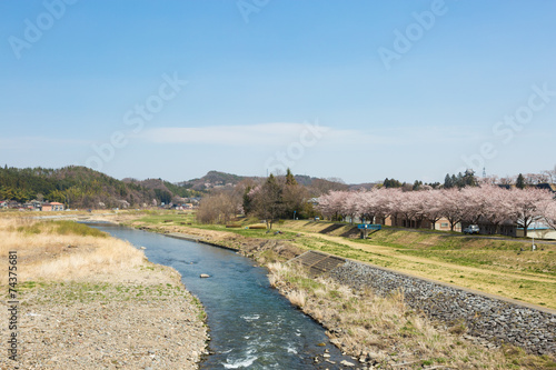 春の阿武隈川