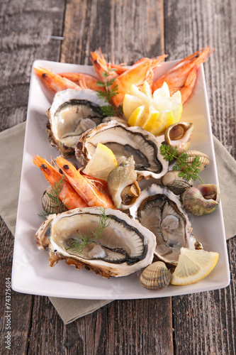Photography assortment of seafood