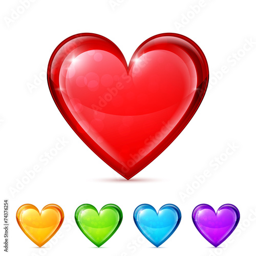 Glossy heart icons
