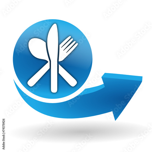 restauration sur bouton web bleu