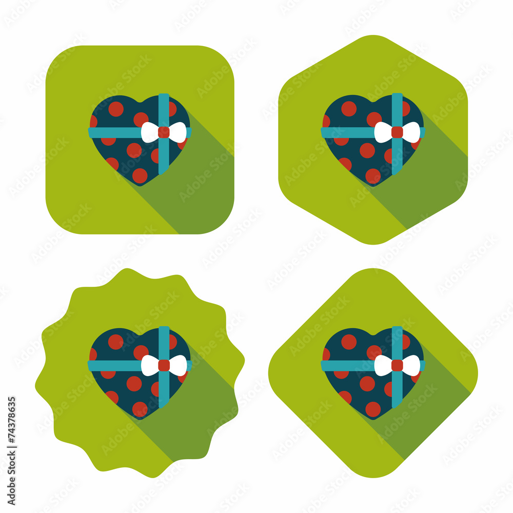 wedding box of cookies flat icon with long shadow,eps10 wedding box of cookies flat icon with long shadow,eps10