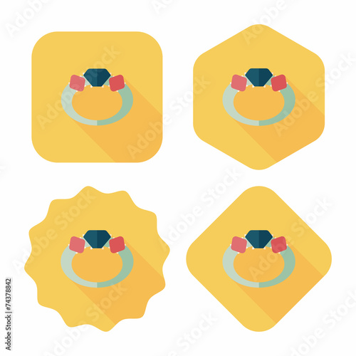 Propose diamond ring flat icon with long shadow,eps10