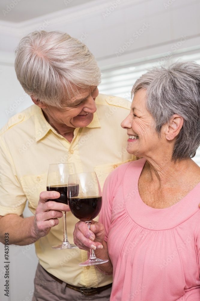 Senior couple drinking red wine Senior couple drinking red wine