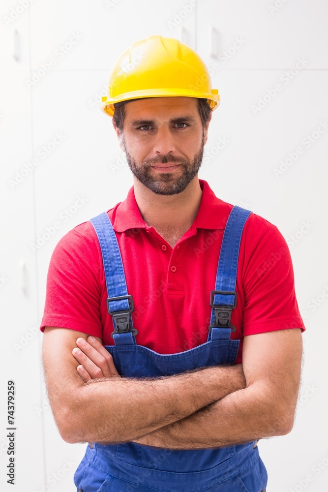 Construction worker looking at camera Construction worker looking at camera