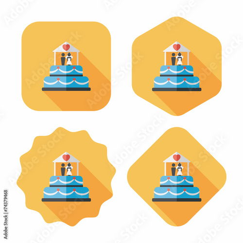 wedding cake flat icon with long shadow,eps10