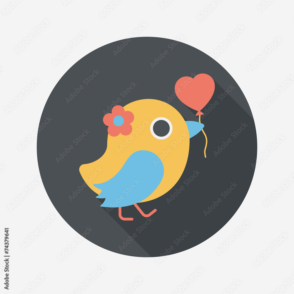 wedding bird flat icon with long shadow,eps10 wedding bird flat icon with long shadow,eps10