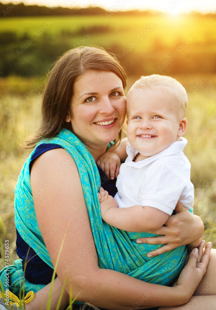 Happy mother with son Happy mother with son