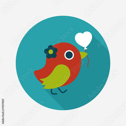 wedding bird flat icon with long shadow,eps10