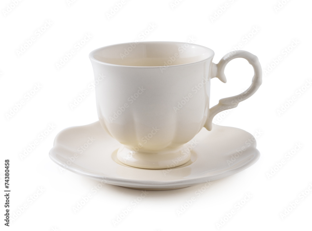 Empty white coffee cup isolated on white Empty white coffee cup isolated on white