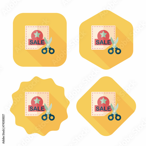 shopping sale coupon flat icon with long shadow,eps10