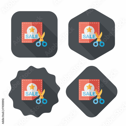 shopping sale coupon flat icon with long shadow,eps10
