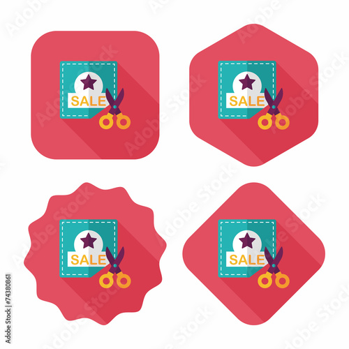 shopping sale coupon flat icon with long shadow,eps10