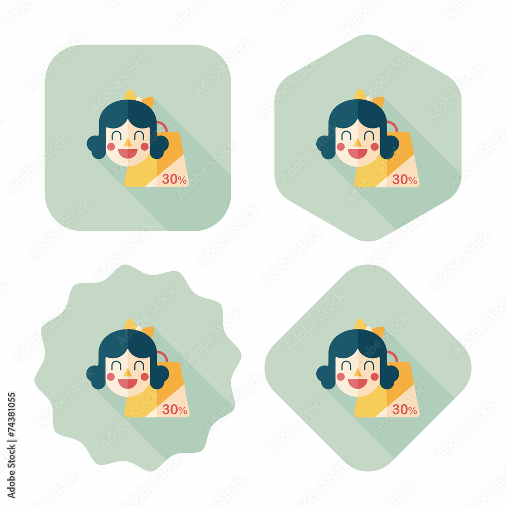 SALE Shopaholic flat icon with long shadow,eps10 SALE Shopaholic flat icon with long shadow,eps10