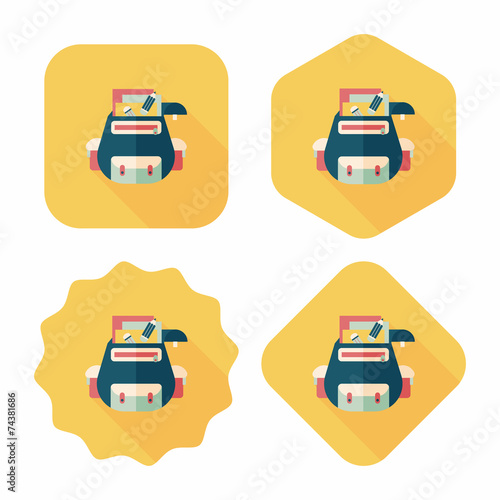 backpack flat icon with long shadow,eps10 © eatcute