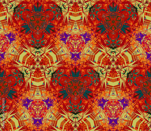 Seamless Pattern Composed of Color Abstract Elements