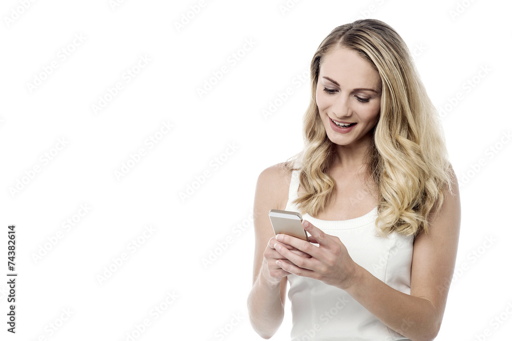 Waiting for your reply, focus in phone Waiting for your reply, focus in phone