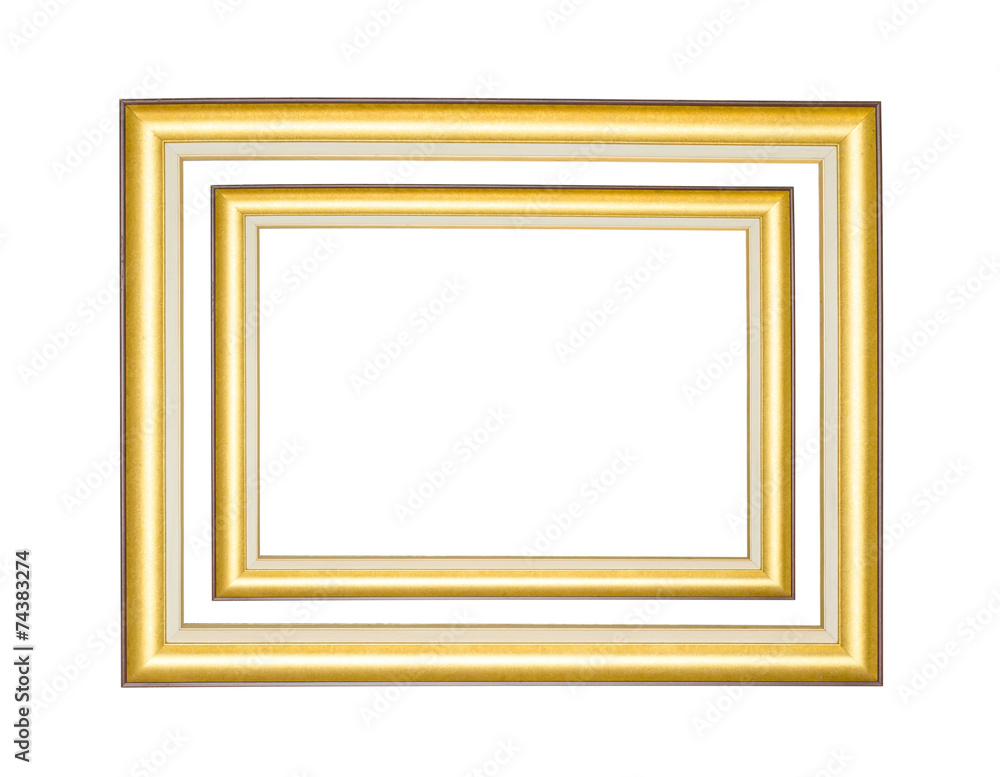 Golden frame isolated on white background Golden frame isolated on white background