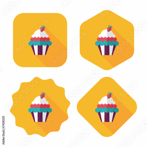 cupcake flat icon with long shadow,eps10