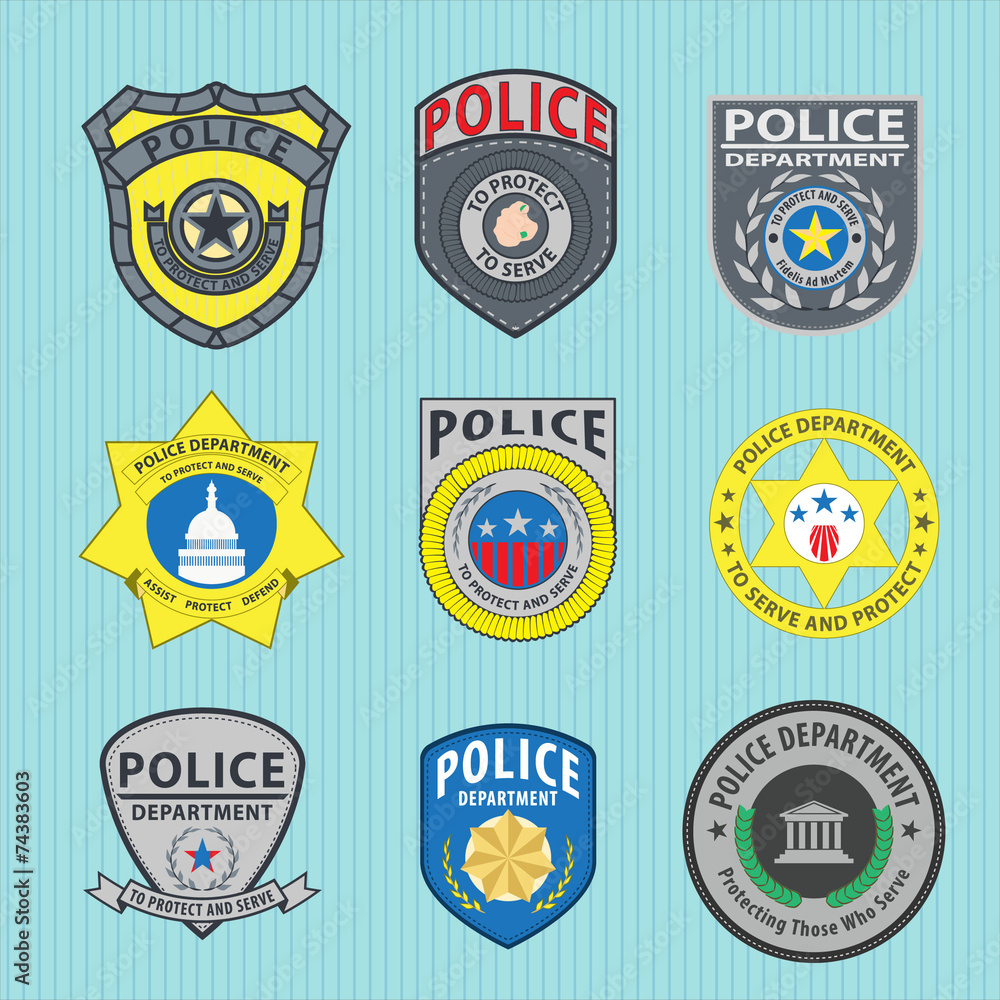 Naklejka premium Police logo badges and labels