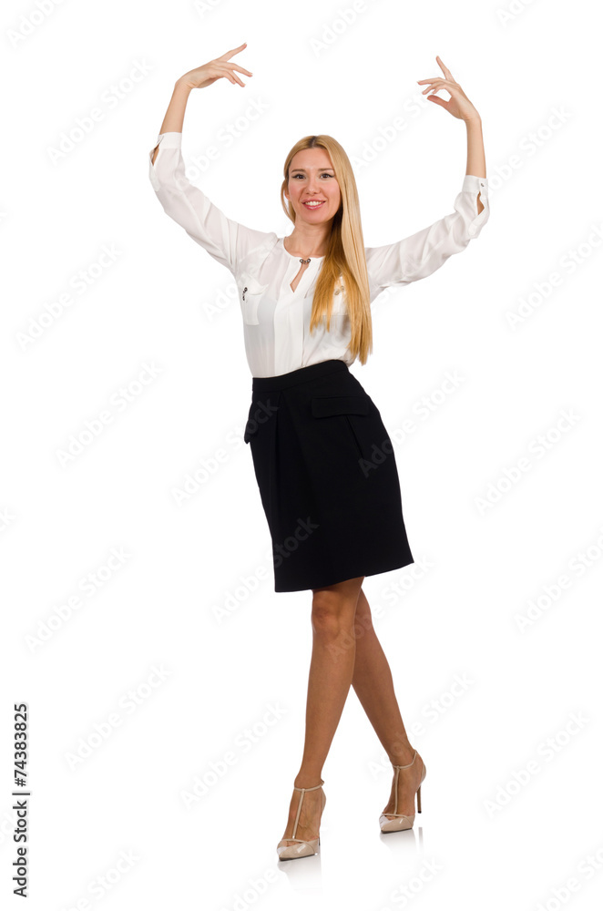 Businesswoman in business concept isolated on white Businesswoman in business concept isolated on white