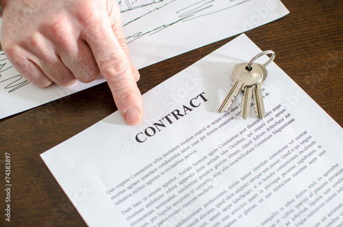 Realtor showing a contract