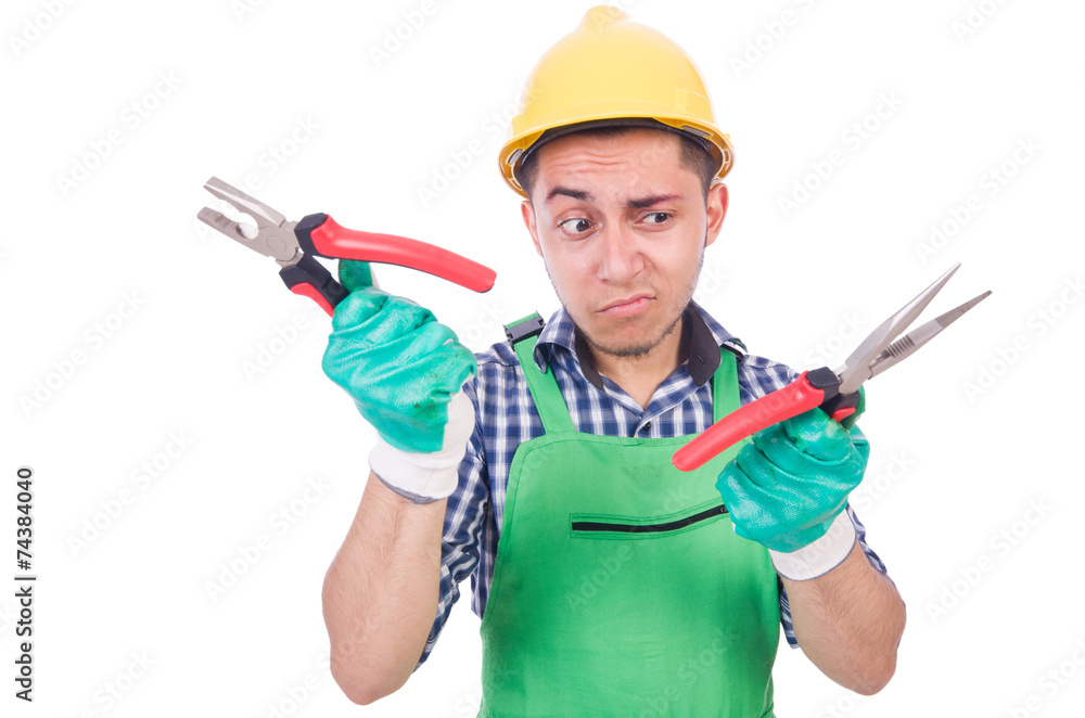Industrial worker isolated on the white background Industrial worker isolated on the white background