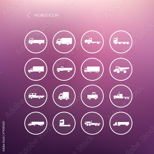 Transport truck mobile icons