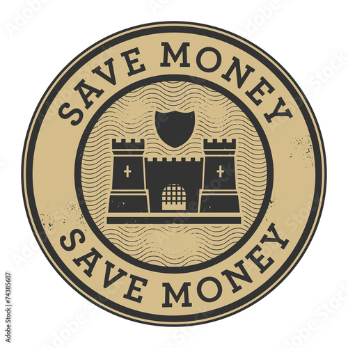 Abstract stamp or label with the text Save Money, vector