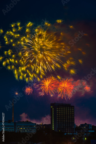 Firework over Moscow. Russia