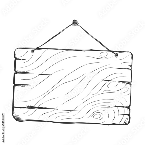 Vector Single Sketch Hanging Signboard
