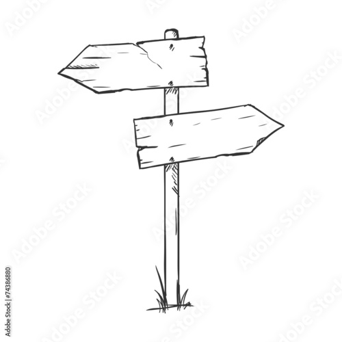 Vector Single Sketch Signpost