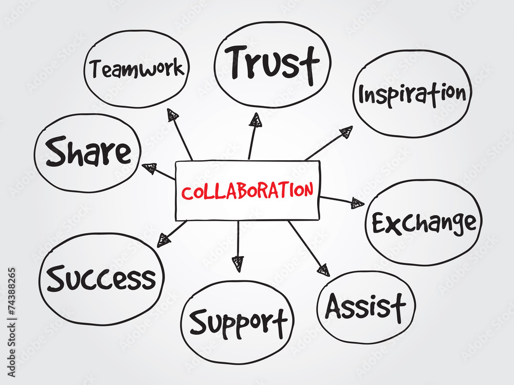 Collaboration, business vector concept for presentations Collaboration, business vector concept for presentations