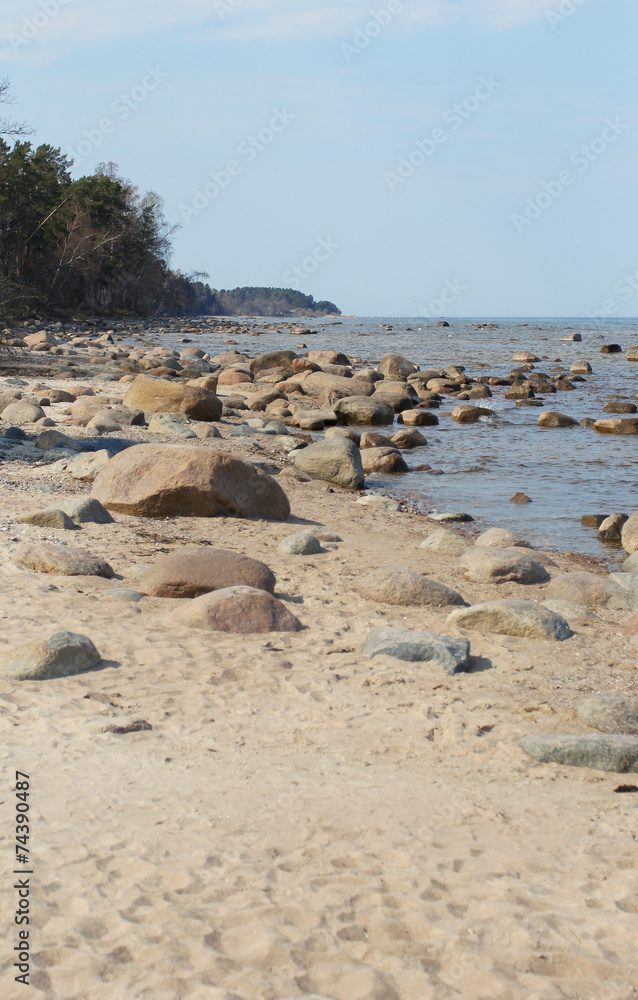 The big stones laying at the seashore in Latvia The big stones laying at the seashore in Latvia
