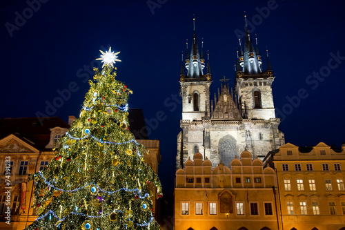 Christmas tree on Old Town Square in Prague