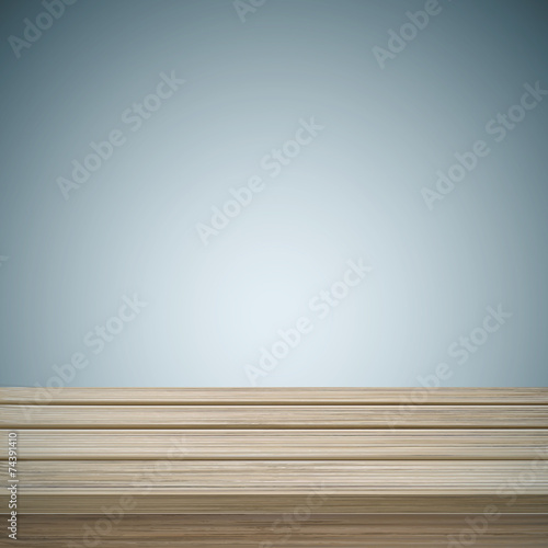 retro wooden table over abstract background