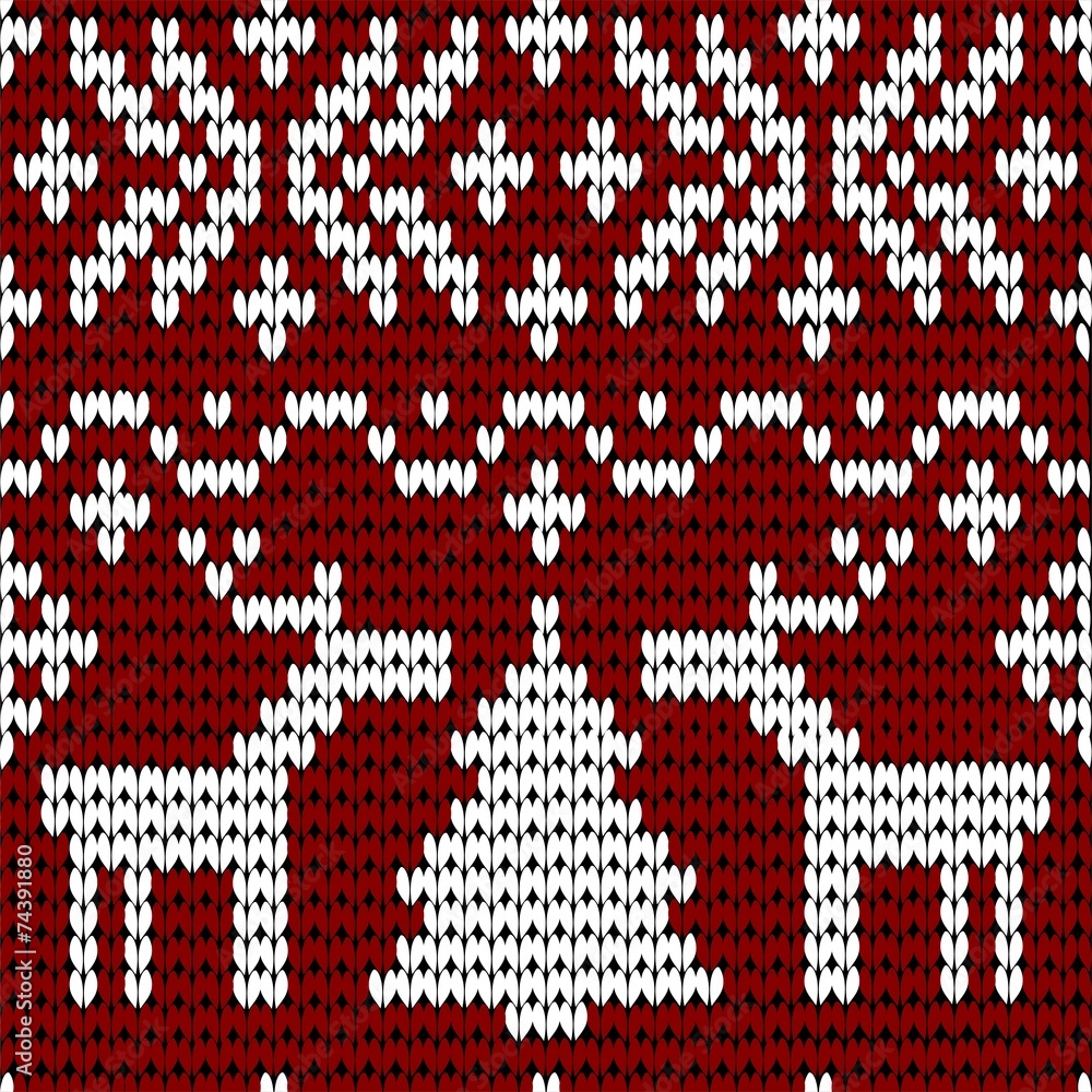 Norwegermuster Strickmuster Hirsch rot weiß Norwegermuster Strickmuster Hirsch rot weiß