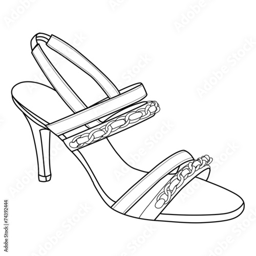 Elegance Sketch of High heels shoes