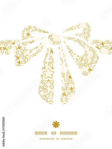 Vector abstract swirls old paper texture gift bow silhouette