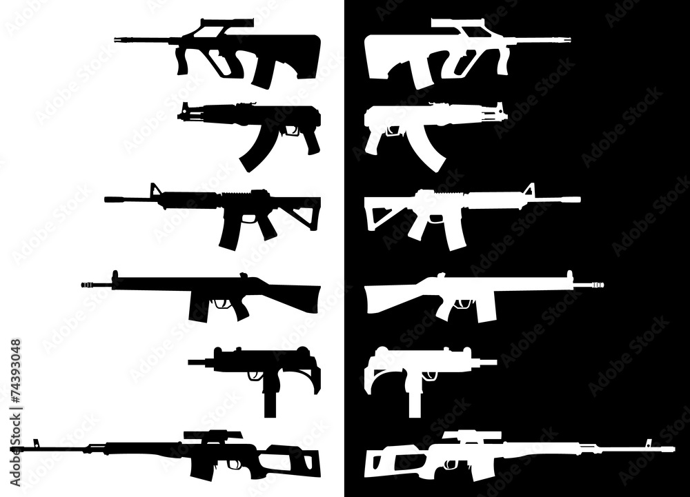 Internationale Sturmgewehre & Automatische Gewehre - Silhouetten