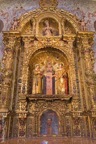 Seville - baroque side altar in El Salvador church