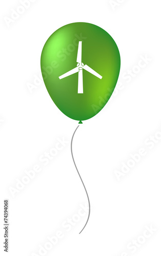 Vector balloon icon with a wind generator