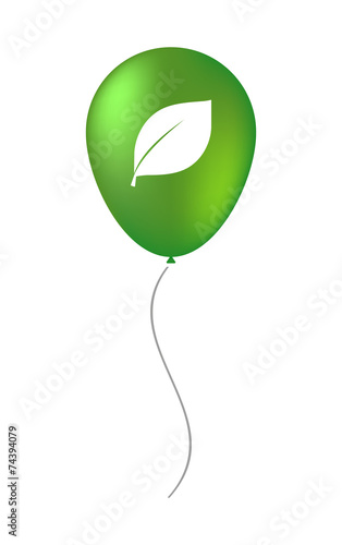 Vector balloon icon with a leaf