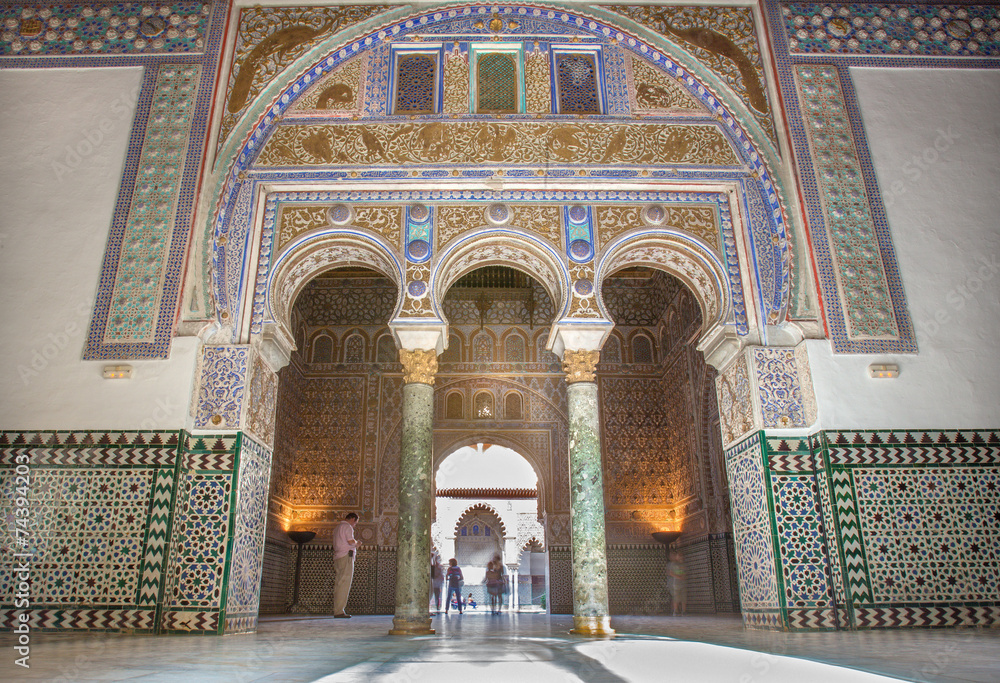 Seville - The portal of Hall of Ambassadors in Alcazar